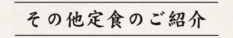 その他定食のご紹介